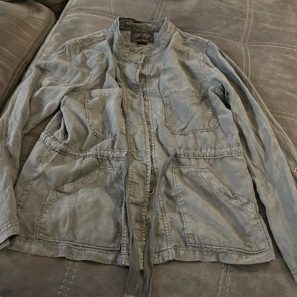 Sanctuary Dark Green Military Cargo Jacket Size Medium